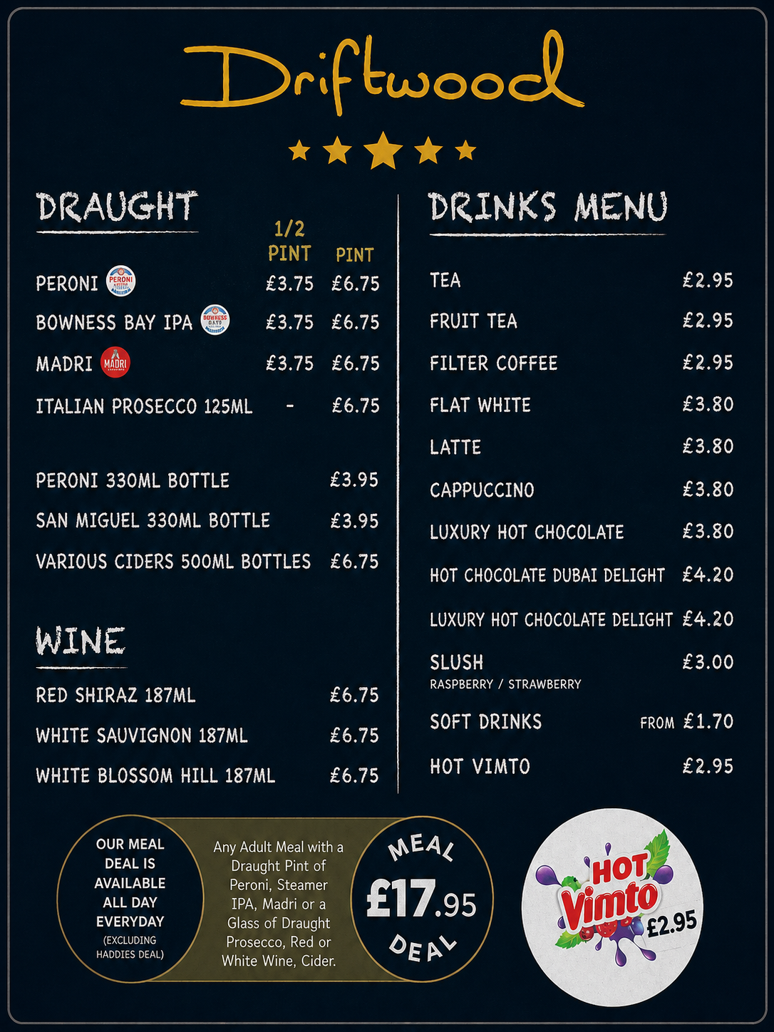 Drinks Menu